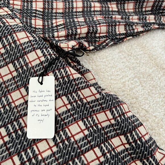 NWOT Free People One Cotton Long Sleeve Button Up Plaid Blouse Top S - Picture 8 of 11